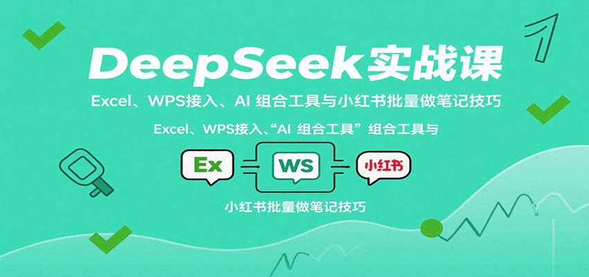 DeepSeek实战课:Excel、WPS接入、AI 组合工具与小红书批量做笔记技巧-星云网创