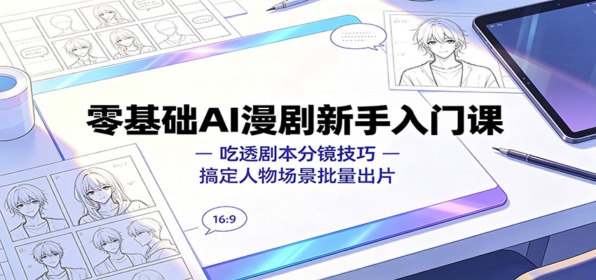 零基础AI漫剧新手入门课：吃透剧本分镜技巧，搞定人物场景批量出片-星云网创