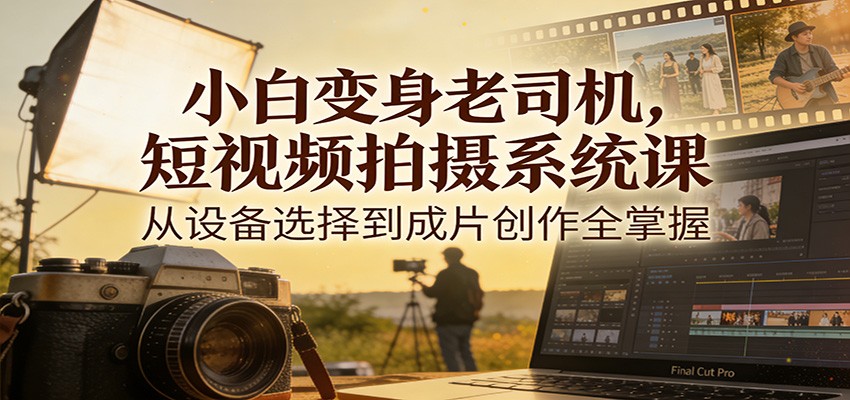 小白变身老司机，短视频拍摄系统课，从设备选择到成片创作全掌握-云网创