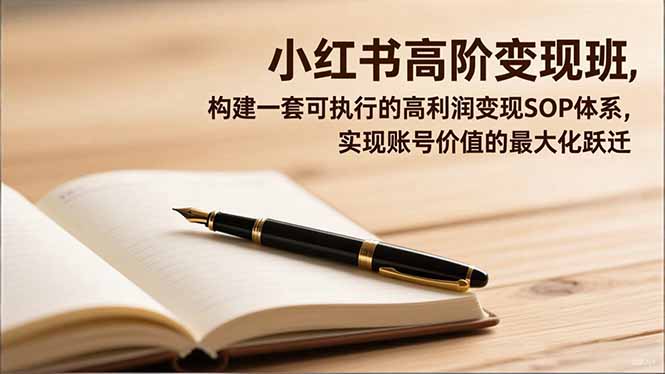 小红书高阶变现班，构建一套可执行的高利润变现SOP体系，实现账号价值的最大化跃迁-星云网创