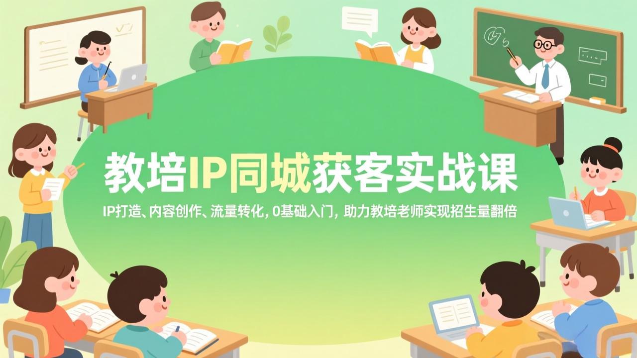 教培IP同城获客实战课，IP打造、内容创作、流量转化，0基础入门，助力教培老师实现招生量翻倍-星云网创