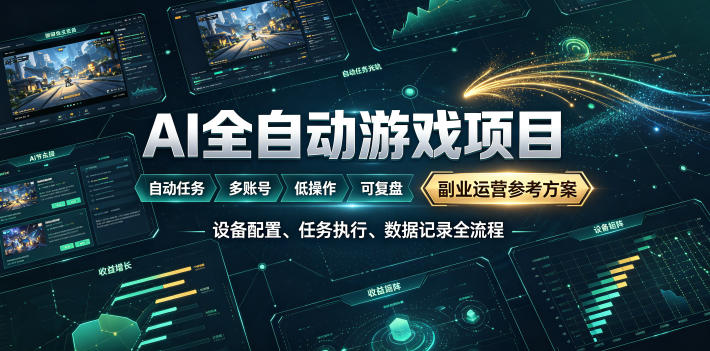 AI全自动游戏躺賺副业：日入几百，稳定运行三年的项目！【揭秘】-星云网创