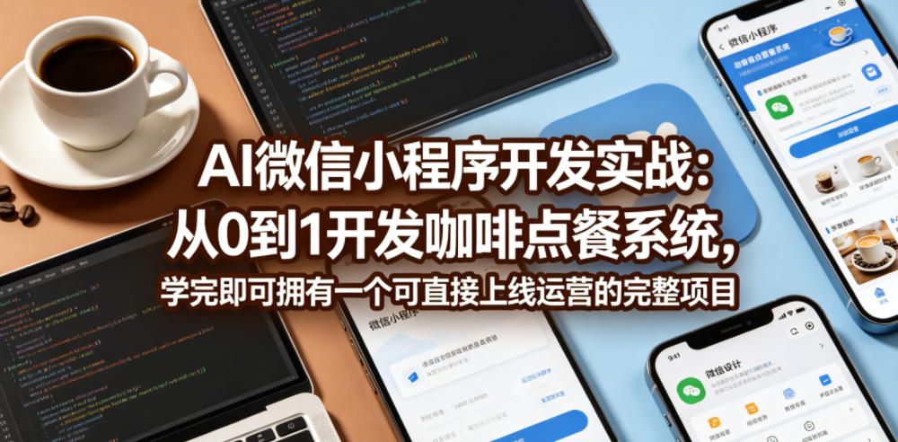 AI微信小程序开发实战：从0到1开发咖啡点餐系统，学完即可拥有一个可直接上线运营的完整项目-星云网创