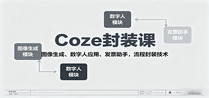 Coze封装课，图像生成、数字人应用、发票助手，流程封装技术-星云网创