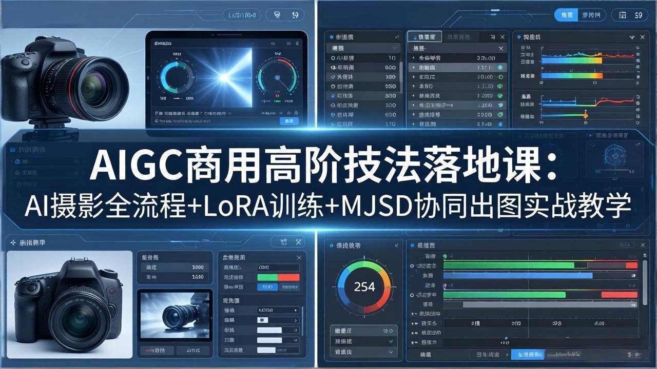 AIGC商用高阶技法落地课：AI摄影全流程+LoRA训练+MJSD协同出图实战教学-星云网创
