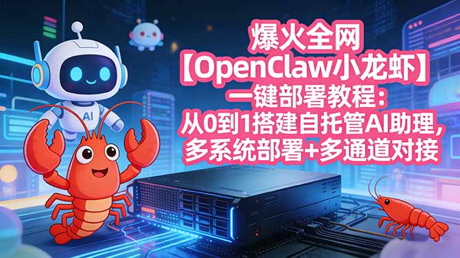 爆火全网【OpenClaw 小龙虾】一键部署教程：从0到1搭建自托管AI助理，多系统部署+多通道对接-星云网创