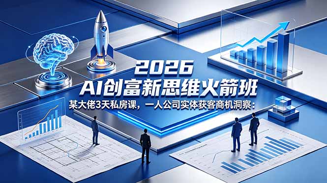 2026 AI 创富新思维火箭班：某大佬3天私房课，一人公司实体获客商机洞察-星云网创
