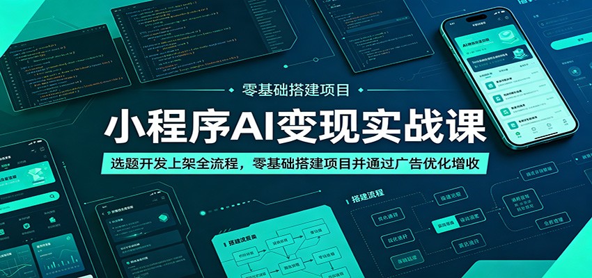小程序AI变现实战课：选题开发上架全流程，零基础搭建项目并通过广告优化增收-星云网创