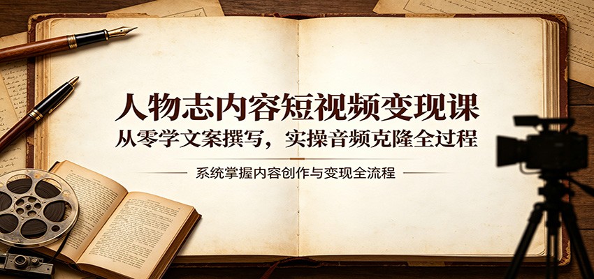 人物志内容短视频变现课：从零学文案撰写，实操音频克隆全过程-星云网创