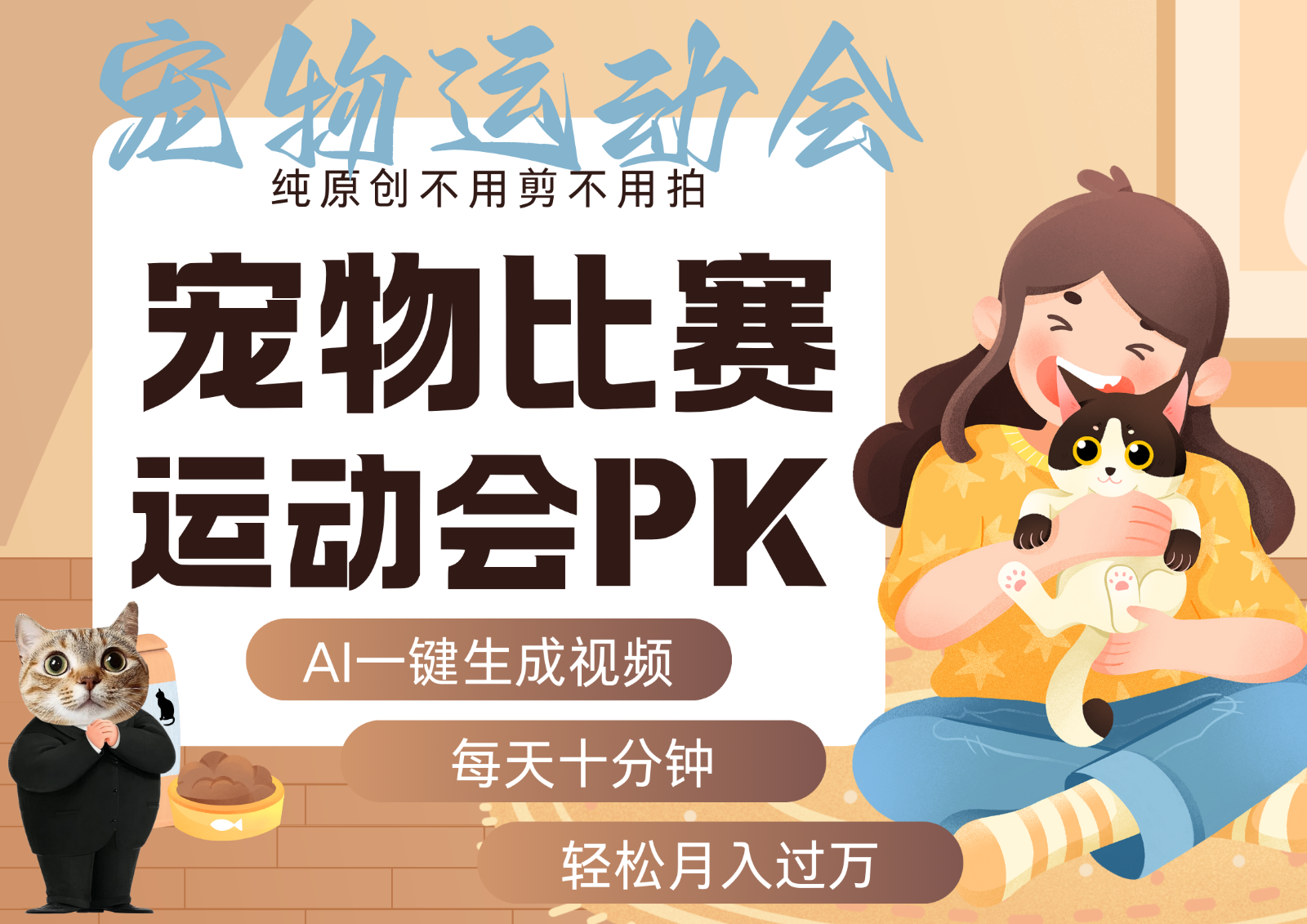 AI萌宠运动员跳水 射击 篮球 足球比赛 每天十分钟 附详细提示词文案库 代替做…-柚子轻创