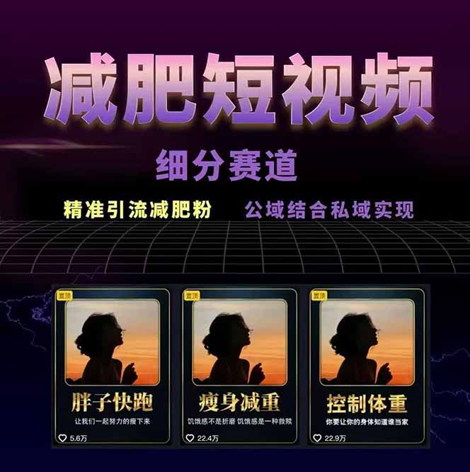 图片[1]-减肥短视频赛道运营课：素材准备-视频制作-引流变现全流程 (附素材-星云网创