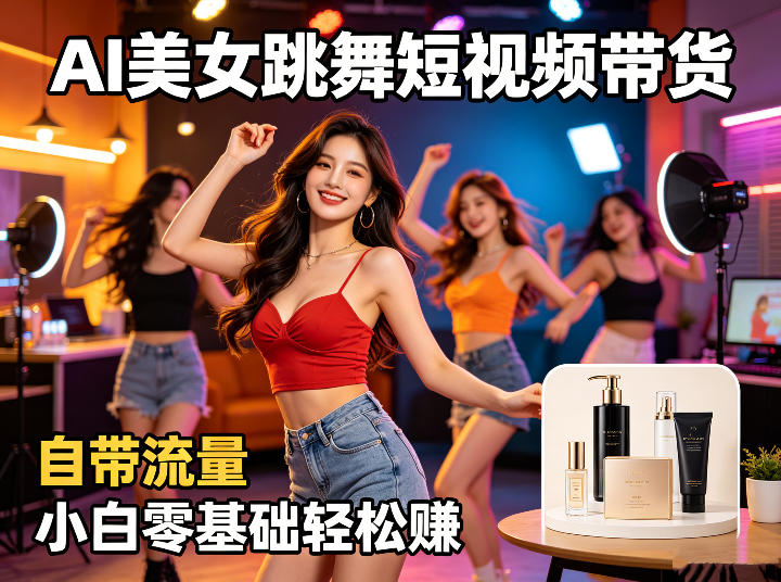 AI美女跳舞短视频带货：自带流量，小白零基础轻松賺，详细拆解-星云网创