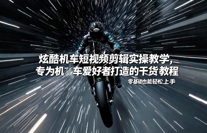 炫酷机车短视频剪辑实操教学，专为机车爱好者打造的干货教程，零基础也能轻松上手-云网创