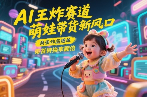 AI王炸赛道，萌娃带货新风口，条条作品爆单，带货转换率翻倍，核心逻辑拆解-星云网创