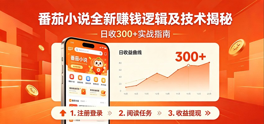 番茄小说全新赚钱逻辑及技术日收300+，小白新书皆可做！无脑赚就行了！-星云网创