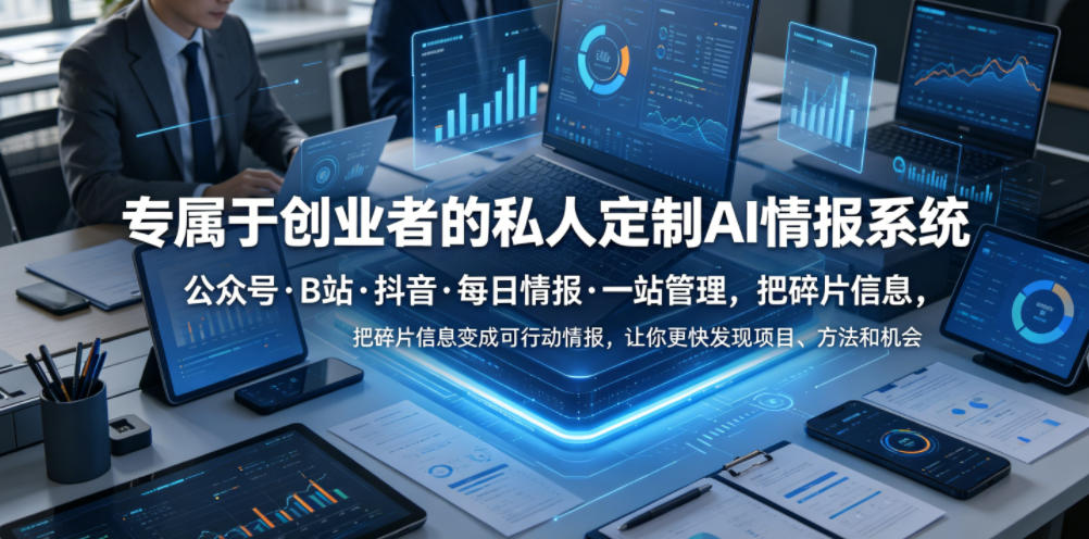 专属于创业者的私人定制AI情报系统，公众号·B站·抖音·每日情报·一站管理，把碎片信息变成可行动情报，让你更快发现项目、方法和机会-星云网创