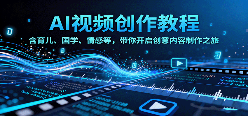 AI视频创富课，含育儿、国学、情感等，带你开启创意内容制作之旅-星云网创