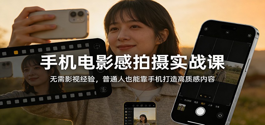 手机电影感拍摄实战课：无需影视经验，普通人也能靠手机打造高质感内容-星云网创
