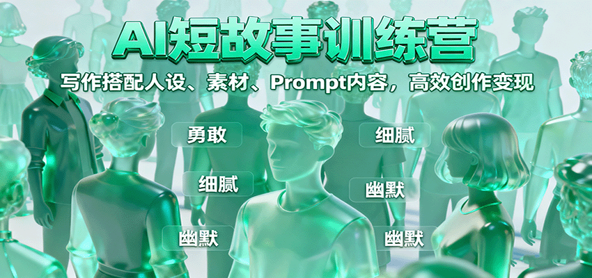 AI短故事训练营：写作搭配人设、素材、Prompt内容，高效创作变现-星云网创