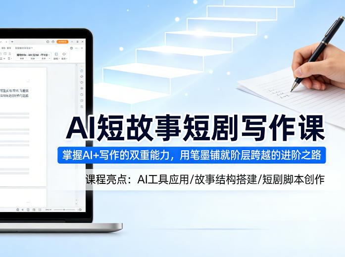 AI短故事短剧写作课，掌握AI+写作的双重能力，用笔墨铺就阶层跨越的进阶之路-星云网创