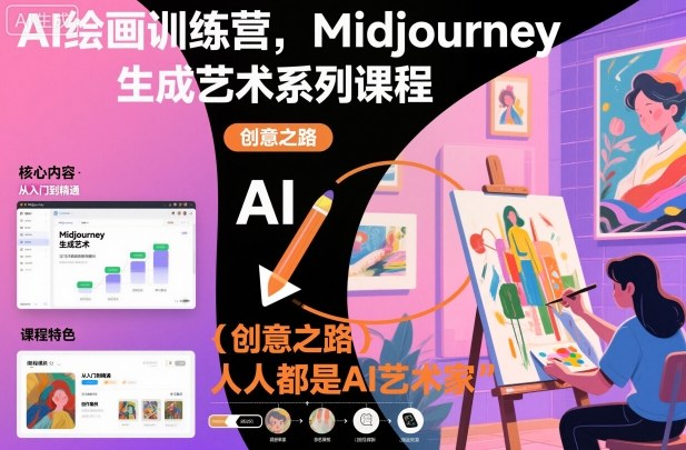 AI绘画训练营，Midjourney生成艺术系列课程，人人都是AI艺术家-星云网创