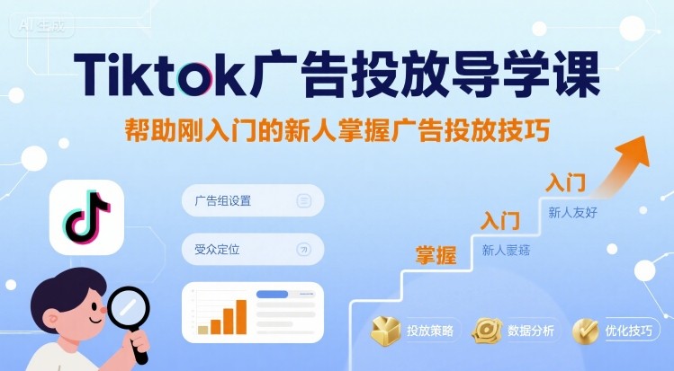 Tiktok广告投放导学课，帮助刚入门的新人掌握广告投放技巧-星云网创