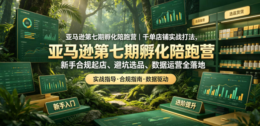 亚马逊第七期孵化陪跑营｜千单店铺实战打法，新手合规起店、避坑选品、数据运营全落地-星云网创