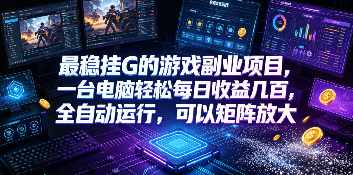最稳挂G的游戏副业项目，一台电脑轻松每日收益几百，全自动运行，可以矩阵放大【揭秘】-星云网创