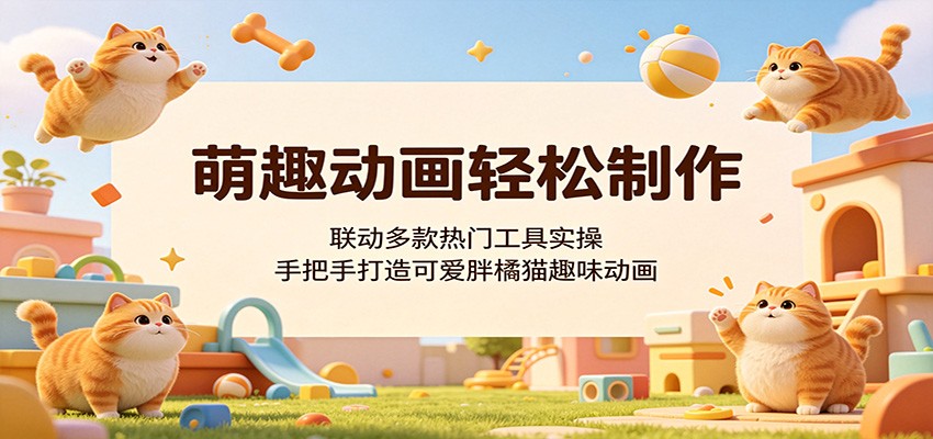 萌趣动画轻松制作，联动多款热门工具实操，手把手打造可爱胖橘猫趣味动画-星云网创