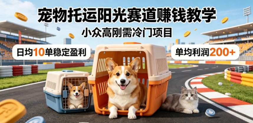 宠物托运阳光赛道賺钱教学，小众高刚需冷门项目，日均10单稳定盈利，单均利润200+-星云网创