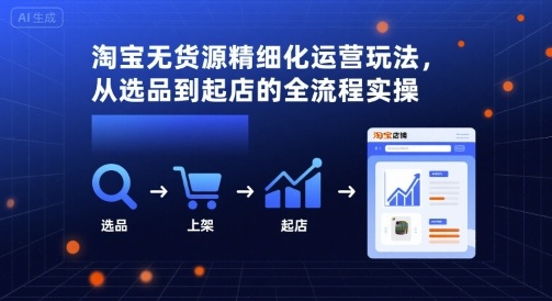 淘宝无货源精细化运营玩法，从选品到起店的全流程实操-星云网创