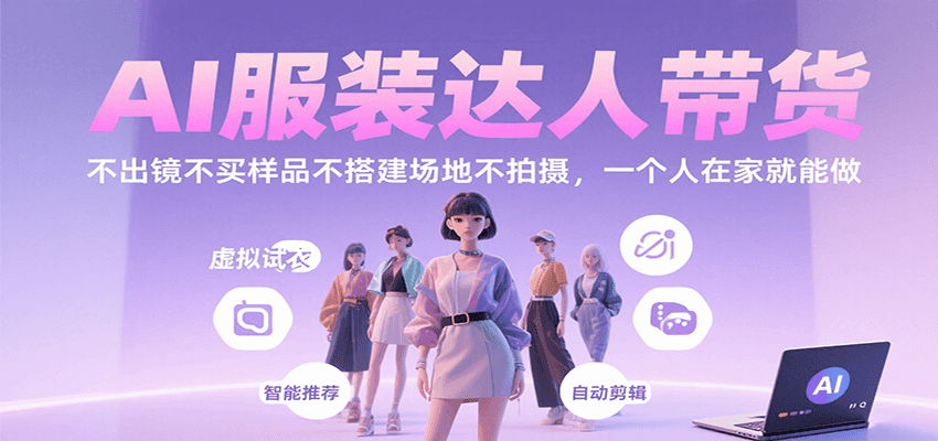 AI服装达人带货，不出镜不买样品不搭建场地不拍摄，一个人在家就能做-星云网创