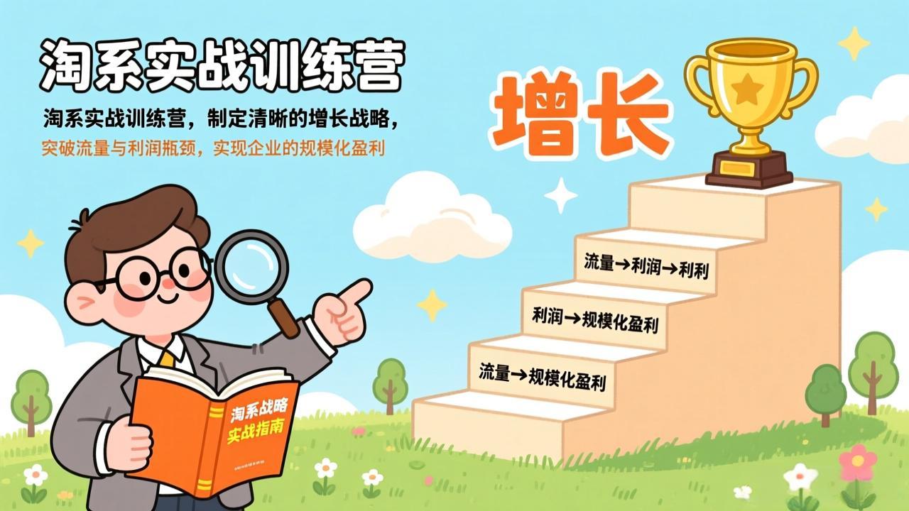 淘系实战训练营，制定清晰的增长战略，突破流量与利润瓶颈，实现企业的规模化盈利-云网创