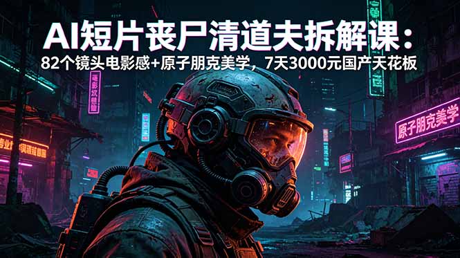 AI短片《丧尸清道夫》拆解课：82个镜头电影感+原子朋克美学，7天3000元国产天花板-星云网创