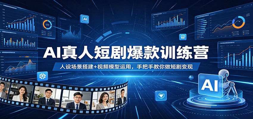 AI真人短剧爆款训练营：人设场景搭建+视频模型运用，手把手教你做短剧变现-星云网创