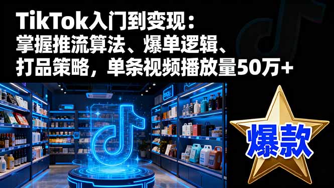 TikTok入门到变现：掌握推流算法、爆单逻辑、打品策略，单条视频播放量50w-星云网创